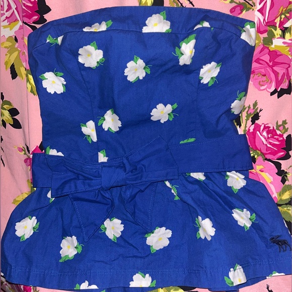 Vintage 2000s Abercrombie and Fitch strapless navy top main image 0